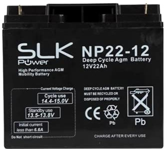 SLK Power Mobility Scooter AGM Battery 1 x 12v 22ah Quality and Performance, Reliable and Long Lasting Replacement Batteries for Electric Scooters and Wheelchairs