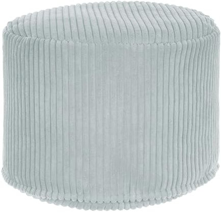 DreamRoots Pouf Hocker Rund - 50x50x35 cm - Cord Sitzpouf für Wohnzimmer - Fußhocker für Sessel - Couch Hocker - Sofa Sitzhocker