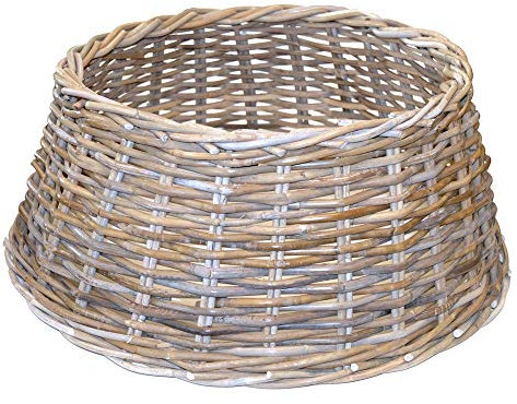 artplants.de Weihnachtsbaumkorb Macario aus Rattan, grau-braun, 26cm, Ø65cm - Weihnachtsbaum Rock