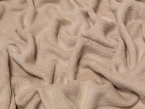 Schaffell-Baumwoll-Fleece-Stoff, sandfarben, Meterware