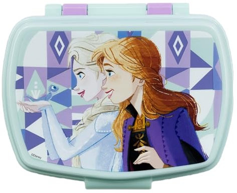 ALMACENESADAN 4579 contenitore portapranzo rettangolare multicolore; prodotto in plastica riutilizzabile; privo di BPA; dimensioni interne 16,5 x 11,5 x 5,5 cm (Disney Frozen)