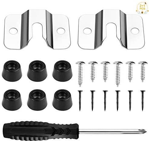 Ruicaifu 2PCS Dartboard Hanging Kit, Universal Dart Board Hanging Screws Portable Metal Wall Dart Board Hooks with 1PCS Screwdriver for Hanging Screw Hook Set Replacement Accessories Kits