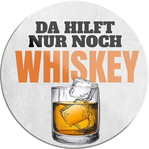 Schilderkreis24 – Lustiger Spruch “Da hilft nur noch Whiskey“ Magnet Alkohol Trinken Deko Kühlschrankmagnet Humor witzige Geschenkidee Geburtstag Weihnachten 8x8 cm