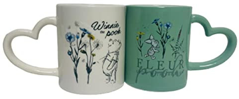 Disney Winnie The Pooh Ceramic Teapot/Cup & Saucer/ 2 Pack Mug Novelty Gift Box (2 Pack Mug Set)