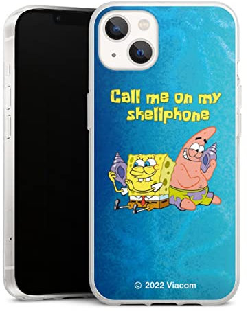 DeinDesign Silikon Hülle kompatibel mit Apple iPhone 13 Case transparent Handyhülle Patrick Star Spongebob Schwammkopf Serienmotiv