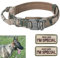 Hundehalsband Verstellbar mit Kontrollgriff, Taktisch Halsband Nylon, Hunde Halsband Gepolstert, Metallschnalle, für Mittlere Große Hunde Jagd Training Outdoor, Grau XL