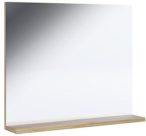 VCM Badspiegel Rahmenlos | Hängespiegel mit Ablage | modernes Design | Maße ca. H. 60 x B. 50 x T. 2 cm | Wandspiegel – Landos