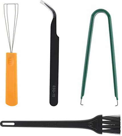 Savita Ensemble Extracteur d'Interrupteur de Clavier Mécanique, Kit de Extracteur de Clavier avec 1 Brosse de Nettoyage et 1 Pince à Épiler avec 1 Extracteur d'arbre IC pour Le Nettoyage Claviers