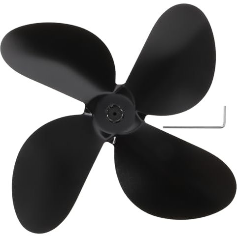 Veemoon Kaminventilator Außenventilator Schwarzer Deckenventilator Metallventilatoren Ofenventilatoren Pelletofen Herdauflage Warme Luftventilatorblätter Deckenventilator