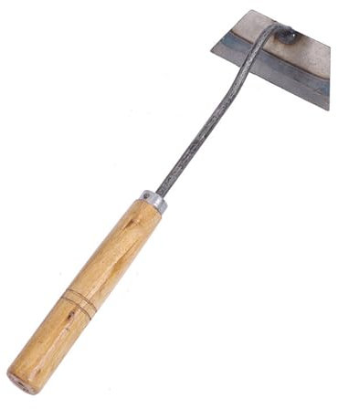 Michear Zappa da giardino con manico in legno e manico in legno, multiuso, per trapiantare terreni sciolti, strumento per tirare, piantare verdure agricole (zappa trapezio #B)