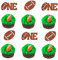 Arthsdite 24 Stück Rugby One Cupcake Toppers American Football 1. Geburtstag Cupcake Picks Sport Thema One Cupcake Dekorationen für Babyparty Geburtstag Party Supplies – Braun Glitzer