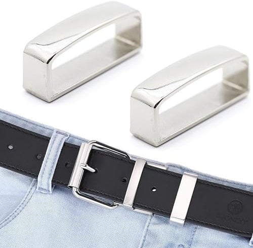 LEZED Gürtelschlaufen Ersatz 40mm Gürtelschlaufe Keeper Herren Gürtelschnalle Gürtelhalter Gürtelschlaufe aus Zinklegierung Rechteckiger Belt Keeper Gürtelschlaufenhalter Für 38-40 mm Breite Gürtel