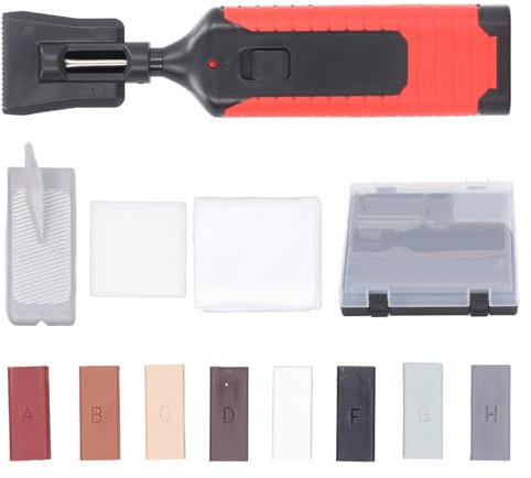 Kit de Réparation de Plancher de Bois Franc, Ensemble D'outils de Réparation de Pierre avec 8 Blocs de Cire Réparation de Pierre Fissurée pour Sol, Carrelage, Céramique, Porcelaine