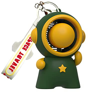 SELiLe Llavero de ventilador de astronauta de dibujos animados sin vane-Summer recargable, aire de viaje, refrigeración por aire, ventilador de bolsillo para electrodomésticos, ventilador de bolsillo