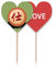 Cupcake-Picker mit chinesischem Schachmotiv, Rot