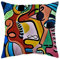 Kissenbezug 40X40 Abstraktes Gesicht Kissenhülle Leinen Kissenbezüge Sofakissen Dekokissen Deko Kissenhüllen Wohnzimmer,Outdoor Kissen Mit Reißverschluss