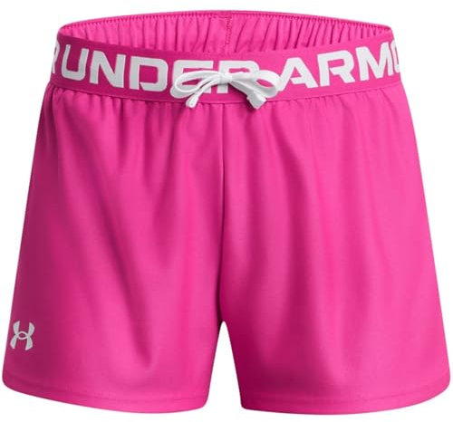 Under Armour Fille G Tech Play Up Shorts, Super Rose/Super Rose/Blanc, 128-140 EU
