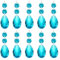 PATIKIL Teardrop Crystal Chandelier Pendants Beads, 10 Pack 85mm Length 38mm Chandelier Prisms Parts Ornaments Hanging Beads for DIY Arts Crafts Decoration, Light Blue