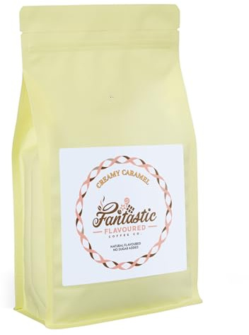 Caramel Flavour Ground Coffee 227g - Creamy Caramel - Fantastic Flavoured Coffee Company - Naturally Flavored - Medium Roast - Strength 3 - For Cafetiere French Press V60 Filter - No Sugar Added