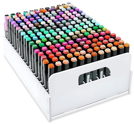 204 Stifte Organizer Schreibtisch, Schreibtisch-Markerhalter, Stifte-Organizer mit Herausnehmbarer Trennwand, Zur Aufbewahrung von Markern, Bleistiften, Kugelschreibern, Tintenrollern und Kunstpinseln