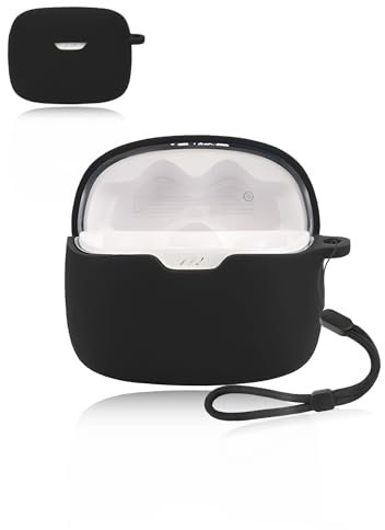 Schutzhülle für JBL Tune Beam kabellose Bluetooth-Kopfhörer, weiche Silikonhülle, wasserdicht, stoßfest und kratzfest, ideal für den täglichen Schutz, Schwarz