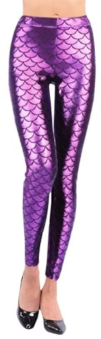Bunte Leggings Damen MeerjungfrauLeggings Push Up Legging Meerjungfrauhose Meer-Jungfrau Fischschuppen Bedruckte Sport Leggings High Waist Leggins Slim Fit Booty Hose Skinny Pants MeerjungfrauKostüm