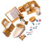 Vaguelly 1 Satz Simulation Badezimmer Mini- Miniaturmöbel Badezimmer-Organizer Mini-Essen badgarnitur badezusatz Badanzug winzige Badezimmermöbel Mini-Badezimmer schmücken Plastik Brown