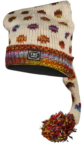 THC Schafwoll Zipfelmütze 840 gepunktet | Schafwolle | Strickmütze | Zipfelmütze | Woll-Mütze | Schafwollmütze | Wintermütze