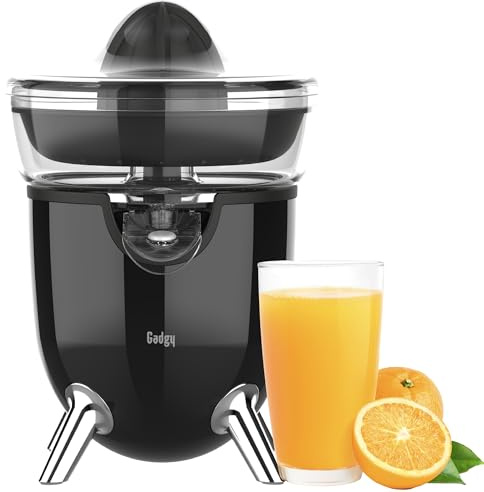 Gadgy Electric Citrus Juicer – Powerful Juicer with Anti-Drip Spout, Cylindrical Compact Design, Dust Cover, Non-Slip Rubber Feet & Overheat Protection – Fresh Juice Maker for Oranges, Lemons & More