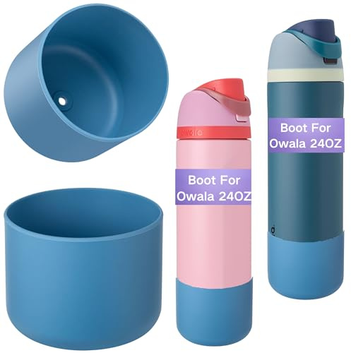 Onlymory Silicone Boot for Owala 24 OZ Water Bottle, Boots for Owala 24OZ Bottle, Protective Sleeve Accessories, Anti-Slip Bottom Protector Bumper (Light Denim Blue, 24 OZ)