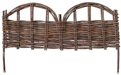 Weidengeflecht, Gartenzaun, 61 cm, Landschaftseinfassung, Lattenzaun für Blumenbeet, Terrasse, Hof, umweltfreundlich, rustikal