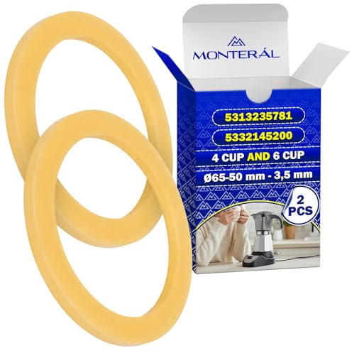 MONTERAL 2 Piezas Goma Cafetera Italiana 4 Tazas e 6 Tazas Ø65-50mm - 3,5 mm con Código Original 5313235781 5332145200 para DeLonghi Alicia EMK4 EMKE42 EMKP63.B