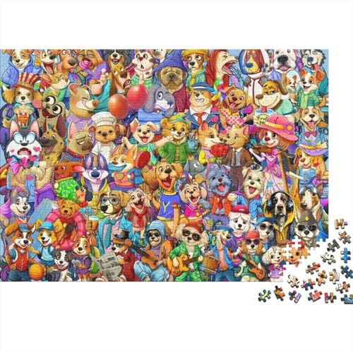 Cartoon Tiere Puzzle für Erwachsene 1000 Teile Puzzle Papier Charakter Illustration Familienspiel Entspannung Geschenk 52x38cm/1000pcs