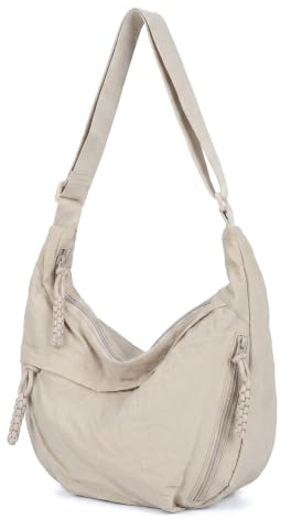 Nhgkju Damen Halbmond Umhängetasche Nylon Hobo Crossbody Tasche | Leichte Nylon‑Umhängetasche mit verstellbarem Schultergurt. Halbmond‑Design, ideal für Alltag, Einkaufen, Studium und Reisen