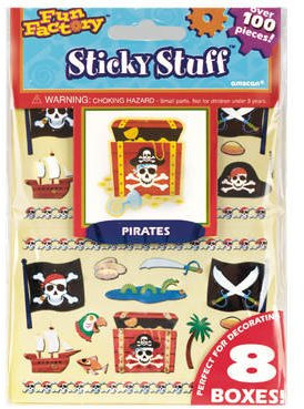 Party-Discount Aufkleber Piraten Schätze