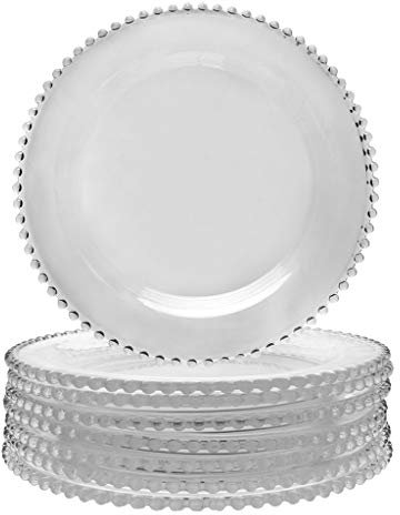 Glass Dinner Plate Set, 8 Piece, D26.5cm - Bella Perle Glass Tableware Alfresco Dining Crockery