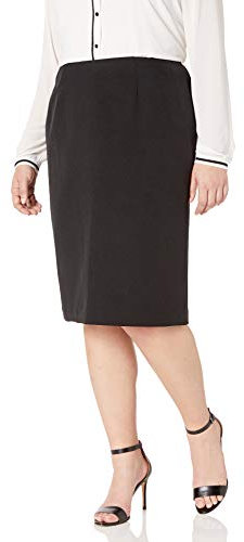 Kasper Women's Plus Size Stretch Crepe Skimmer Skirt - Black - 28