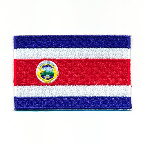 hegibaer 80 x 50 mm Costa Rica Flagge Flag Karibik Patch Aufnäher Aufbügler Set 0994 X