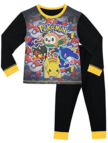 Pokemon Pyjamas | Long Sleeve Boys' Pyjama Sets | Pikachu Pjs | Rowlet Popplio Litten | Cotton Pyjamas for Kids
