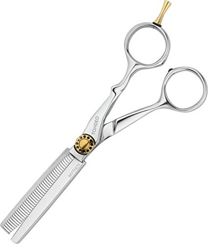 Tondeo Premium-Line Mythos Wave Offset 42 Tulpenzähne, Texturierschere, 14 cm, silber, 0,08103 kg