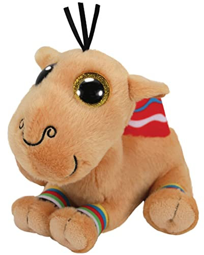 Ty - Plüsch - Beanie Boos - Kamel - Jamal - Braun mit rotem Buckel - Große goldene Augen und Glitzer - Die weiche Puppe mit großen funkelnden Augen - 28 cm - 36452