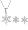 Dicheng Silber Schneeflocke Schmuckset Damen, 925 Sterling Silber Halskette & Ohrringe Set, Schneeflocke Anhänger mit 45cm Kette, Weihnachten Geschenk für Mutter Frau Freundin, Kommt in Schmuck Box