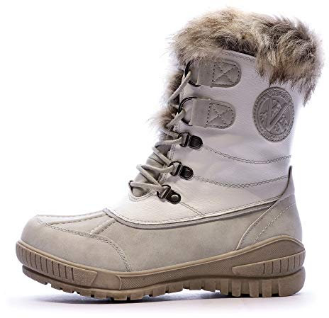KIMBERFEEL Delmos Damen-Ski-Stiefel, Grau, weiß, 38 EU