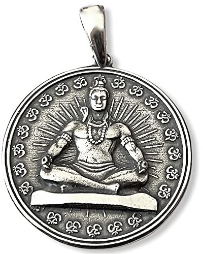 Shiva Sterling Silber 925 Anhänger Yoga Aum Om Ohm Symbol