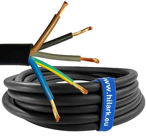 Hilark - Cavo in gomma H07RN-F 5x4mm2, 25m, colore: Nero