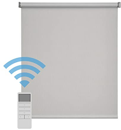 Easydeco Store enrouleur à moteur à batterie Screen Premium (gris, 200 x 250 cm) Dimensions du tissu 196 x 250 cm