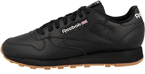 Reebok Men Classic Leather Sneaker, Core Black/Pure Grey 5/Reebok Rubber Gum-03, 8