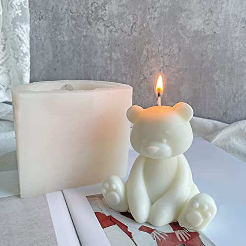 Kerzen Formen Silikon, 3d Silikonform Bär Silikonform Tiere DIY Seifenform Kuchendekoration Fondant Pralinen Backform Hochzeit Babyparty Geburtstagsgeschenk Partydekoration Handwerk (B)