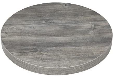 Bolero vorgebohrte runde Melamin-Tischplatte aschgrau 600 mm