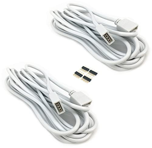 HUABLUE 2pcs/pack 5m LED RGB-Strip 4 pin, LED Verlängerungskabel LED Streifen Verbinder Verlängerung Anschluss Verteiler Kabel für 4 polig RGB 5050 3528 LED Streifen Licht